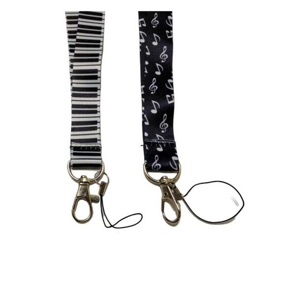 1 (ONE) Piano Key Keyboard OR Note Lanyard ID Badge Holder Safety Keychain - Picture 1 of 2